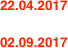 22.04.2017	

02.09.2017	